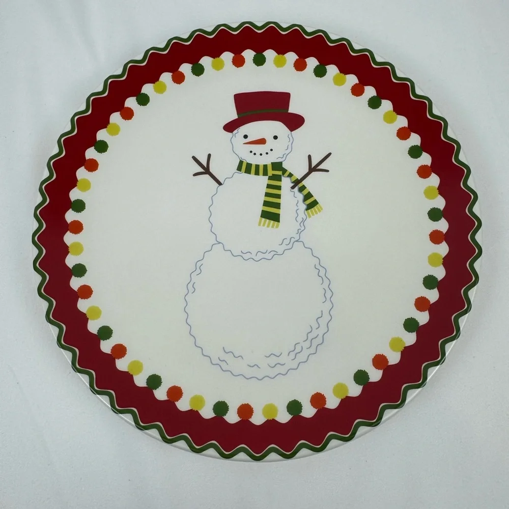 Sur la Table 9 Snowman Plates New